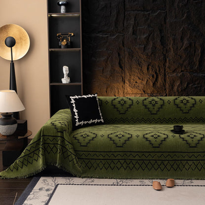 VClife Bohemian Sofa Covers Chenille Couch Cover for Sectional Couch, Soft Non Slip Couch Covers for 2 Cushion Sofa Breathable Sofa Furniture Protector Slip Cover for Couch, Pumpkin, 71"X118"