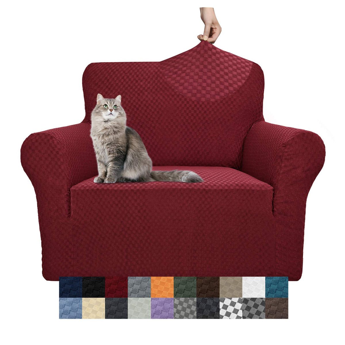 YEMYHOM Couch Cover Latest Jacquard Design High Stretch Sofa Covers for 3 Cushion Couch, Pet Dog Cat Proof Slipcover Non Slip Magic Elastic Furniture Protector (Sofa, Light Gray)