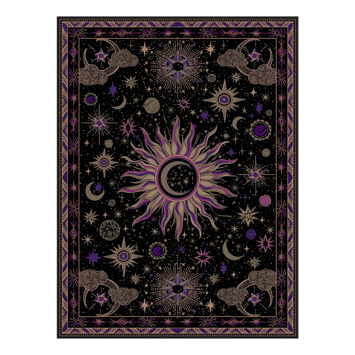 Vacuum-Friendly, 8x10 Washable Area Rug, Black Gold Beige Red