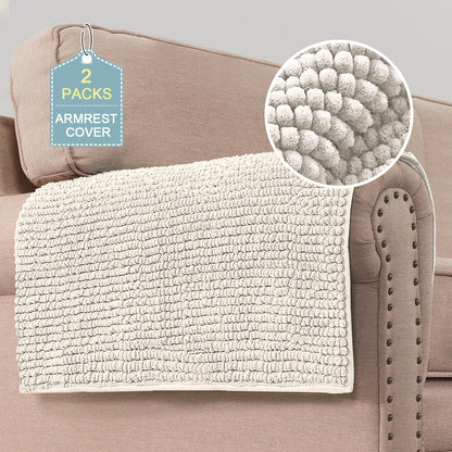 H.VERSAILTEX Plush Chenille Dog Bed Cover Thick Soft Sofa Cover for 3 Cushion Couch Anti Slip Couch Cover Furniture Protector for Dog, Pet, Cat (35" x 82", Ivory)