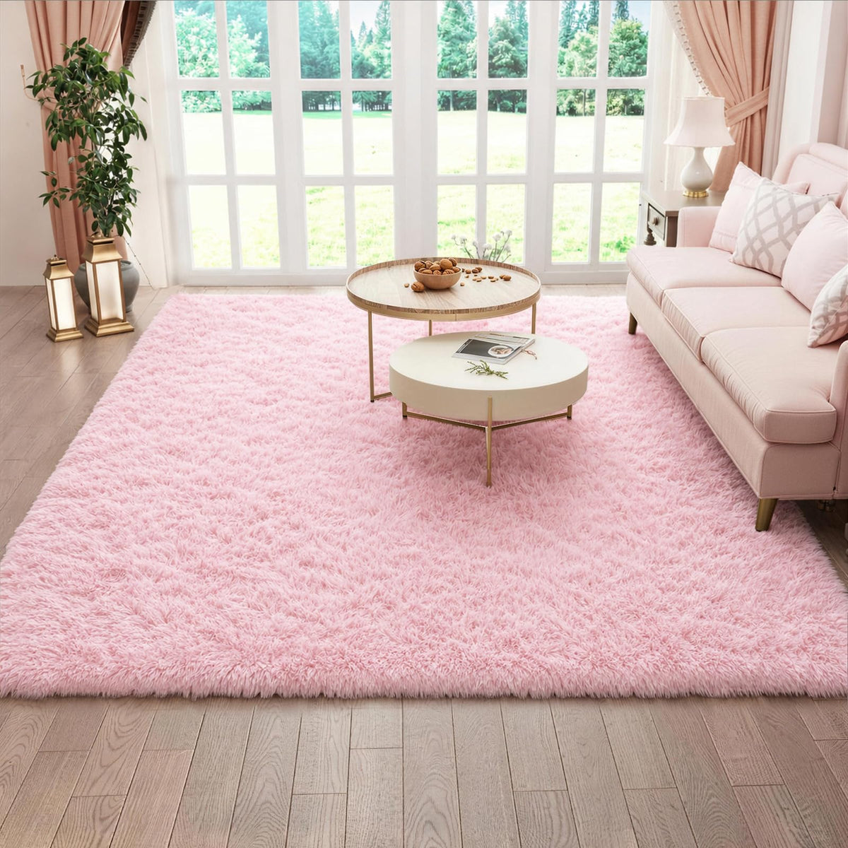 Ophanie Area Rugs 9x12 Living Room, Large Grey Bedroom Carpet, Big Shag Indoor Thick Soft Nursery Rug, Gray Fluffy Carpets for Boy and Girls Room Dorm Home Decor Aesthetic