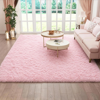 Ophanie Area Rugs 9x12 Living Room, Large Grey Bedroom Carpet, Big Shag Indoor Thick Soft Nursery Rug, Gray Fluffy Carpets for Boy and Girls Room Dorm Home Decor Aesthetic