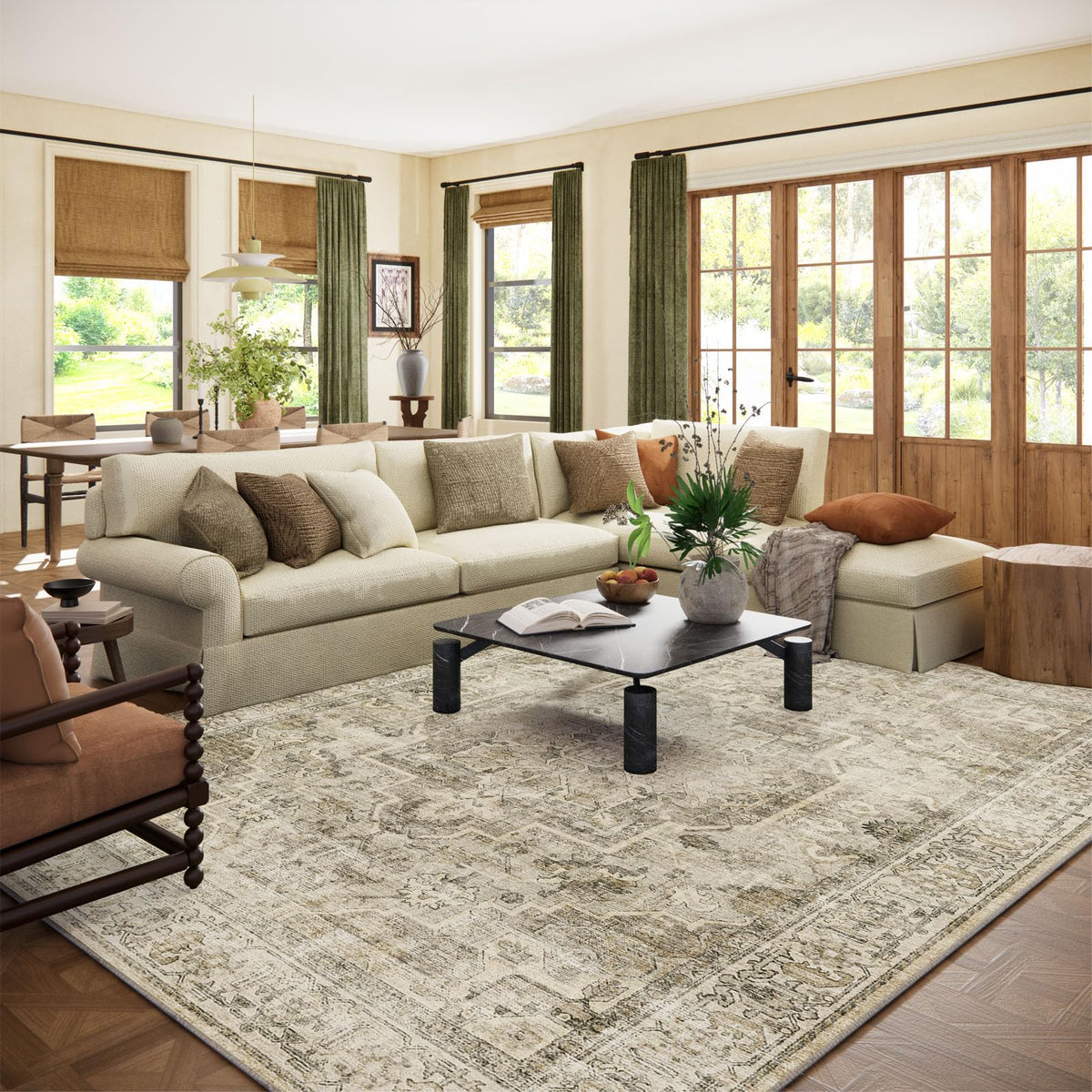 Area Rugs 9x12 Living Room: Washable Bedroom Rug Non Slip Large Boho Carpet