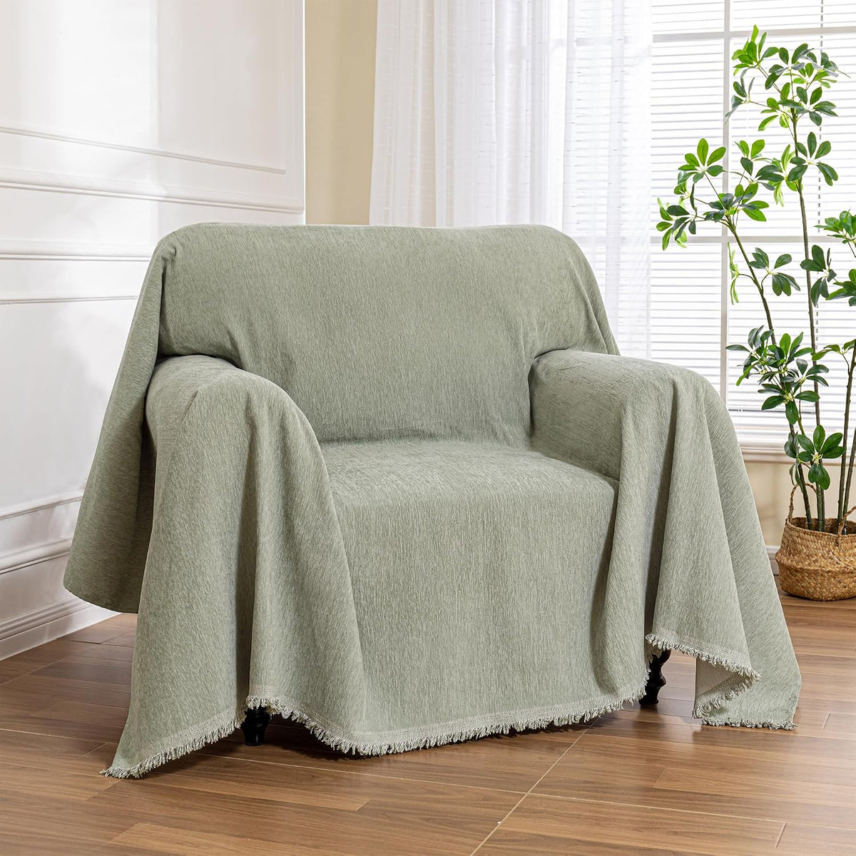 MEETSKY Couch Cover Sofa Covers Couch Covers for 3 Cushion Couch Sofa Pet Friendly, L Shaped Sectional Sofa Covers Washable Simply Put Sofa Throw Cover for Dogs, 91" x 134", Beige