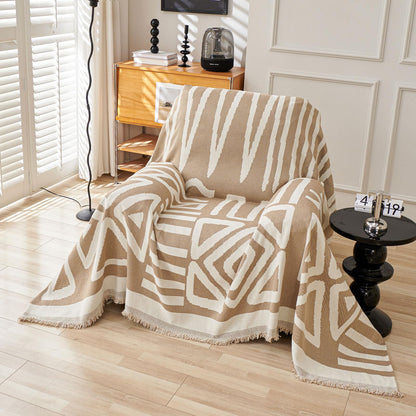HANDONTIME Green Sofa Cover Vintage Couch Cover for Dogs 91" X150" Couch Cushion Covers with Tassel Herringbone Sofa Cover Boho Sofa Covers for 3 Cushion Couch Chenille Soft Loveseat Sofa Covers