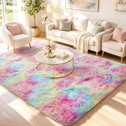 Ophanie Area Rugs for Living Room Bedroom, Washable Non-Slip Fluffy Soft Grey Shag Carpet, Indoor Floor Gray 4x6 Fuzzy Shaggy Living Room Plush Rug for Kids Home Dorm Decor Aesthetic