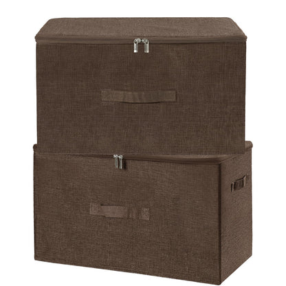 ANMINY Fabric Storage Bins with Zipper Lids, 15"x10"x6", Gray, 1 PCS