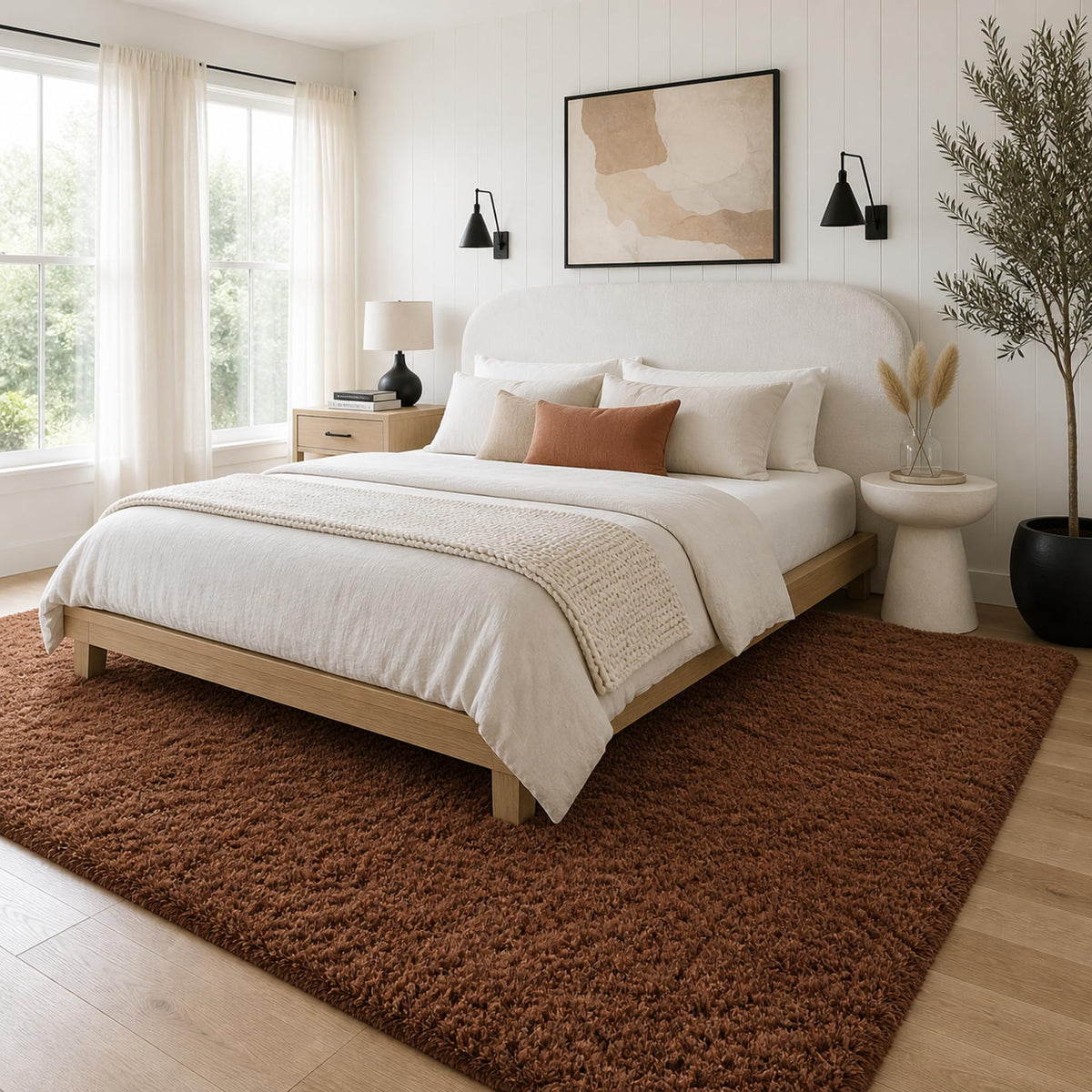 Ophanie Area Rugs 9x12 Living Room, Large Grey Bedroom Carpet, Big Shag Indoor Thick Soft Nursery Rug, Gray Fluffy Carpets for Boy and Girls Room Dorm Home Decor Aesthetic
