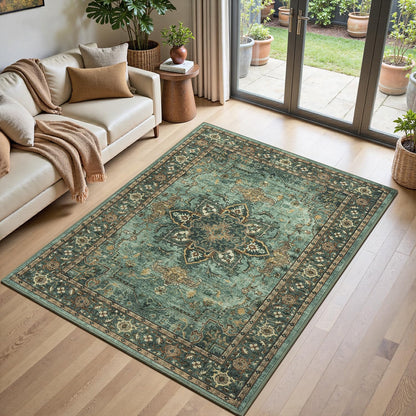Lofus 8x10 Area Rugs for Living Room Bedroom, Soft Boho Carpet Floral Brown