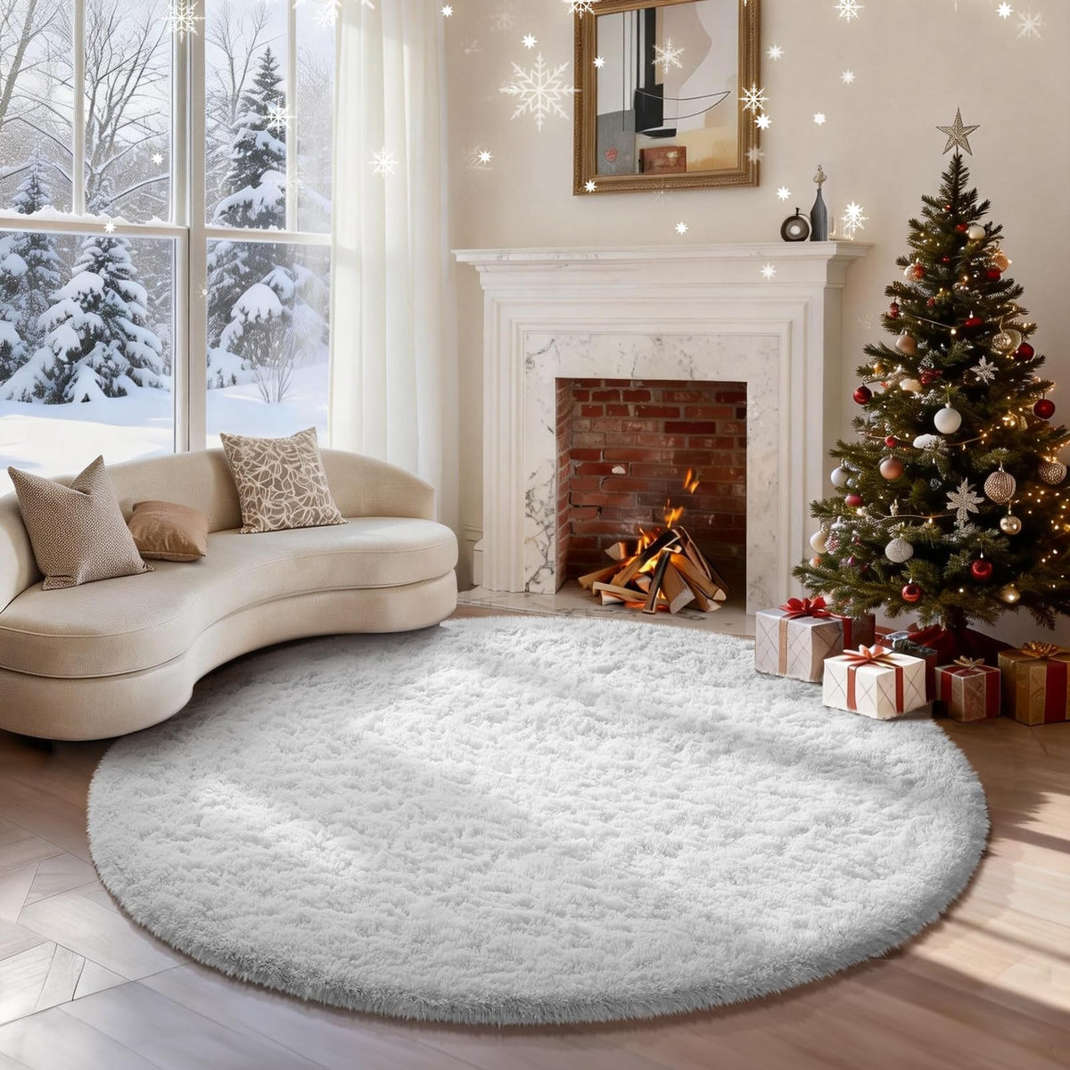 Ophanie Area Rugs 9x12 Living Room, Large Grey Bedroom Carpet, Big Shag Indoor Thick Soft Nursery Rug, Gray Fluffy Carpets for Boy and Girls Room Dorm Home Decor Aesthetic