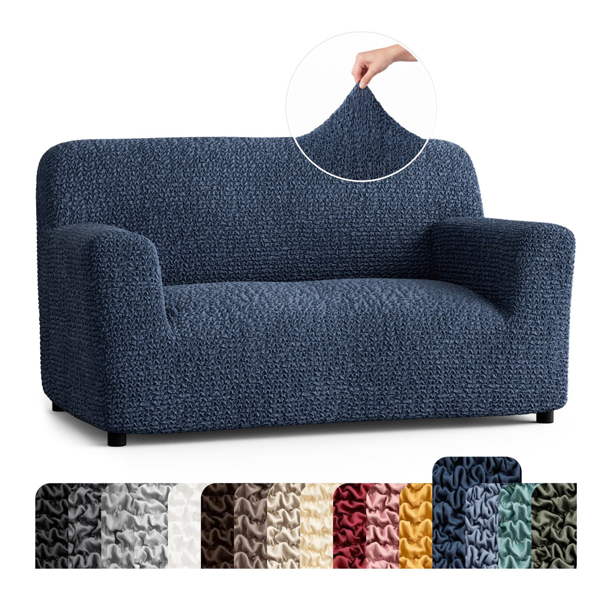 PAULATO Premium Stretch Couch Covers for Sofa - Sofa Chair Cover Washable, Dogs & Pets Friendly - Elastic Polyester Loveseat Slipcovers - Non-Slip Love Seat Couch Covers - Moss Green (64"-85" Wide)