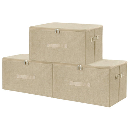 ANMINY Fabric Storage Bins with Zipper Lids, 15"x10"x6", Gray, 1 PCS