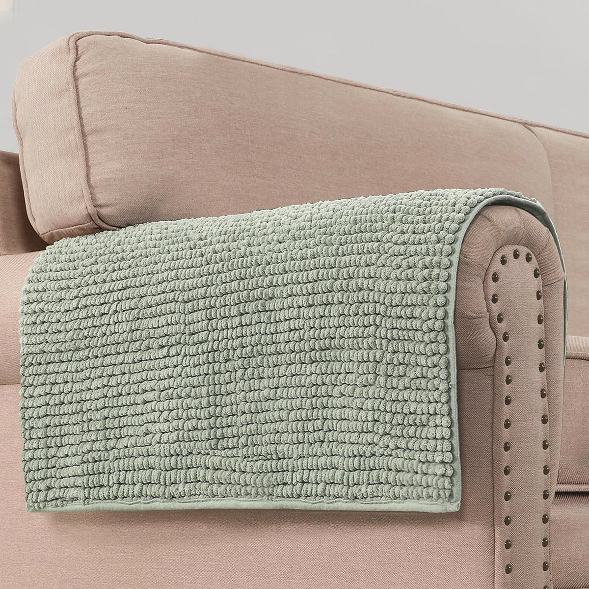 H.VERSAILTEX Plush Chenille Dog Bed Cover Thick Soft Sofa Cover for 3 Cushion Couch Anti Slip Couch Cover Furniture Protector for Dog, Pet, Cat (35" x 82", Ivory)