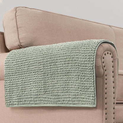 H.VERSAILTEX Plush Chenille Dog Bed Cover Thick Soft Sofa Cover for 3 Cushion Couch Anti Slip Couch Cover Furniture Protector for Dog, Pet, Cat (35" x 82", Ivory)