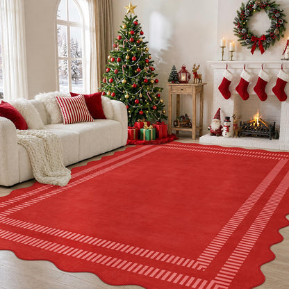 Area Rugs 5x7 Living Room Washable Modern Rug, Neutral Beige Soft Non Slip Rugs Ultra-Thin Indoor Carpet for Bedroom Dining Room Nursery Home Office