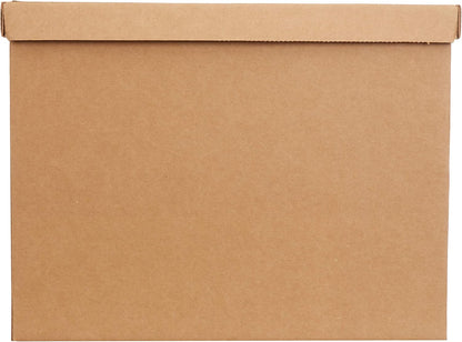 Amazon Basics Moving and Storage Boxes with Handles and Lift-Off Lids, Medium, 19" x 14.5" x 15.5", Brown, 10-Pack
