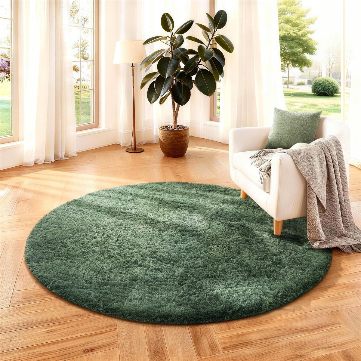 Ophanie Area Rugs 9x12 Living Room, Large Grey Bedroom Carpet, Big Shag Indoor Thick Soft Nursery Rug, Gray Fluffy Carpets for Boy and Girls Room Dorm Home Decor Aesthetic
