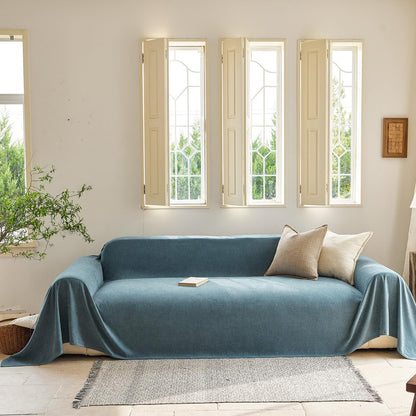 VClife Bohemian Sofa Covers Chenille Couch Cover for Sectional Couch, Soft Non Slip Couch Covers for 2 Cushion Sofa Breathable Sofa Furniture Protector Slip Cover for Couch, Pumpkin, 71"X118"