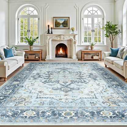Lofus 8x10 Area Rugs for Living Room Bedroom, Soft Boho Carpet Floral Brown