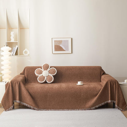 MEETSKY Couch Cover Sofa Covers Couch Covers for 3 Cushion Couch Sofa Pet Friendly, L Shaped Sectional Sofa Covers Washable Simply Put Sofa Throw Cover for Dogs, 91" x 134", Beige