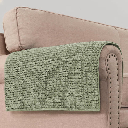 H.VERSAILTEX Plush Chenille Dog Bed Cover Thick Soft Sofa Cover for 3 Cushion Couch Anti Slip Couch Cover Furniture Protector for Dog, Pet, Cat (35" x 82", Ivory)