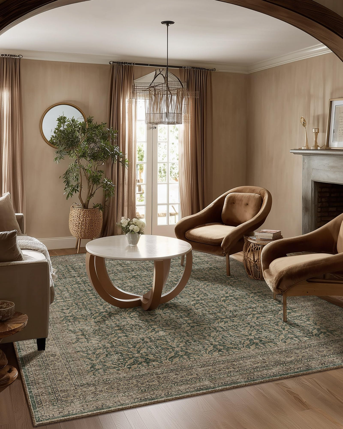 Area Rugs 9x12 Living Room: Washable Bedroom Rug Non Slip Large Boho Carpet