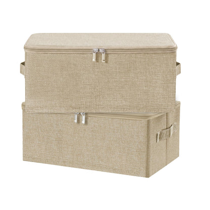 ANMINY Fabric Storage Bins with Zipper Lids, 15"x10"x6", Gray, 1 PCS