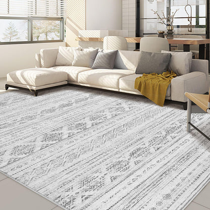 Nakagishi 10X14 Area Rugs for Living Room: Washable Modern Abstract Rug with Non-Slip Silicone Backing Low Pile Soft Carpet for Bedroom & Dining Decor Ideal for Families with Kids and Pets-Brown