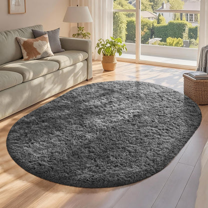 Ophanie Area Rugs 9x12 Living Room, Large Grey Bedroom Carpet, Big Shag Indoor Thick Soft Nursery Rug, Gray Fluffy Carpets for Boy and Girls Room Dorm Home Decor Aesthetic