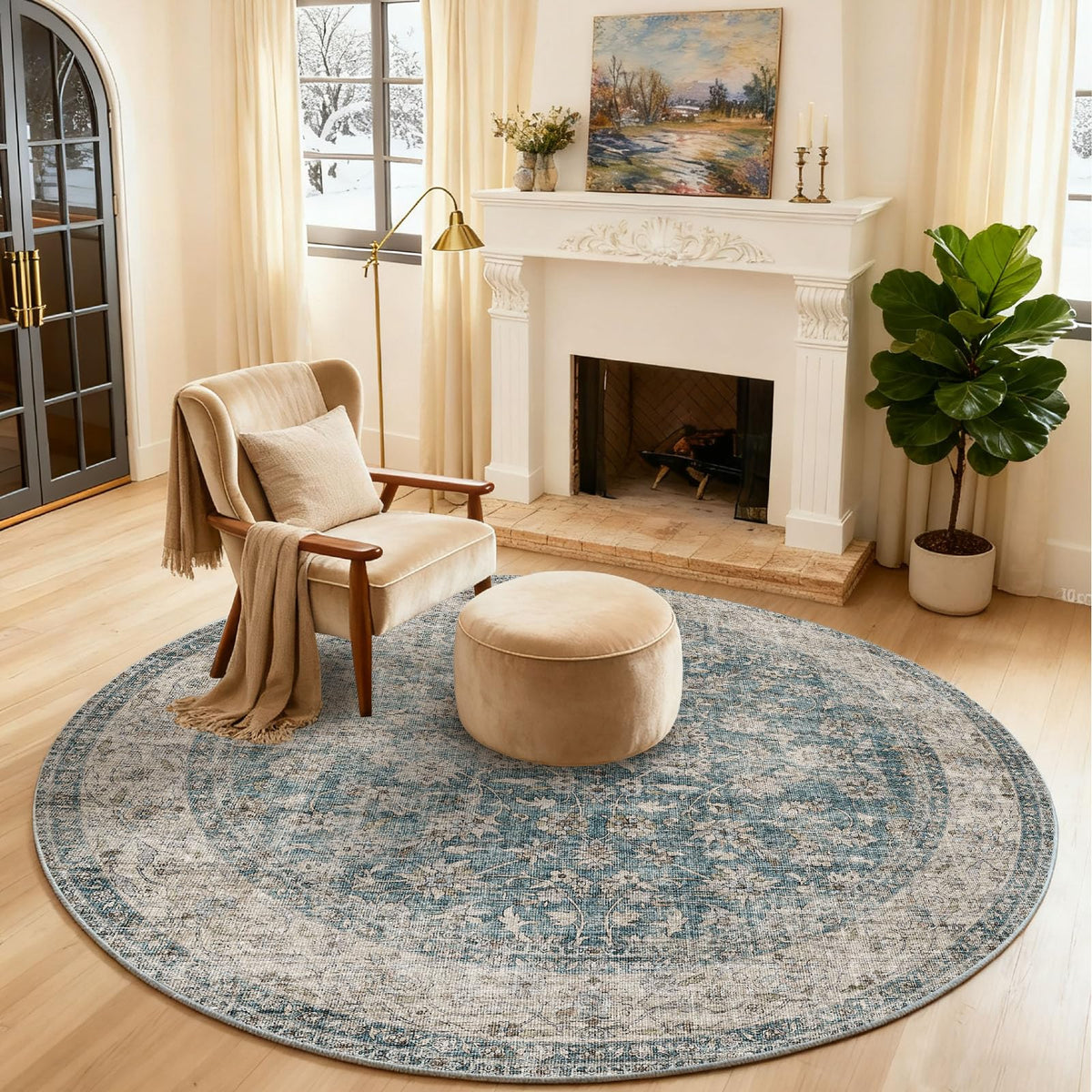 Area Rugs 9x12 Living Room: Washable Bedroom Rug Non Slip Large Boho Carpet