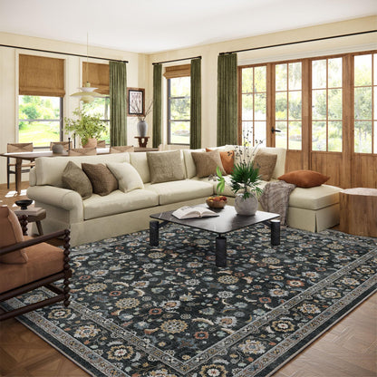 Area Rugs 9x12 Living Room: Washable Bedroom Rug Non Slip Large Boho Carpet