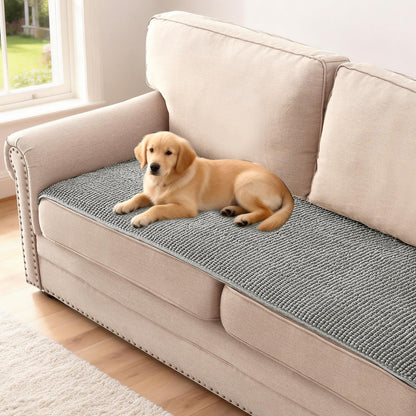 H.VERSAILTEX Plush Chenille Dog Bed Cover Thick Soft Sofa Cover for 3 Cushion Couch Anti Slip Couch Cover Furniture Protector for Dog, Pet, Cat (35" x 82", Ivory)