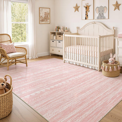 Nakagishi 10X14 Area Rugs for Living Room: Washable Modern Abstract Rug with Non-Slip Silicone Backing Low Pile Soft Carpet for Bedroom & Dining Decor Ideal for Families with Kids and Pets-Brown