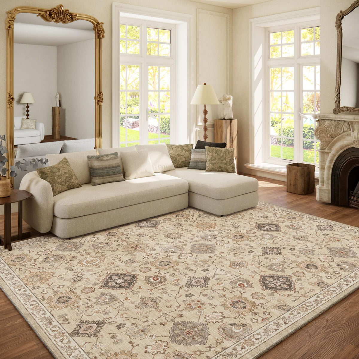 Area Rugs 9x12 Living Room: Washable Bedroom Rug Non Slip Large Boho Carpet