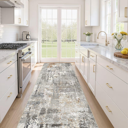 LOONGRUG 6x9 Area Rugs Washable Neutral Modern Abstract Living Room Rug