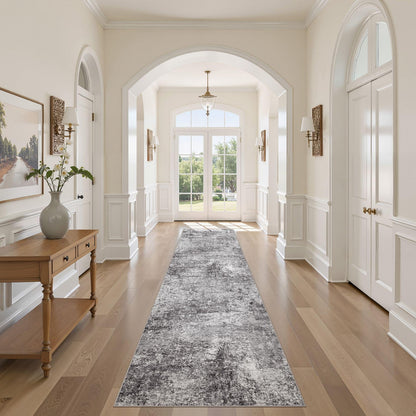 DMOYEST Area Rug Living Room Rugs 9x12 Washable Abstract Grey Carpet