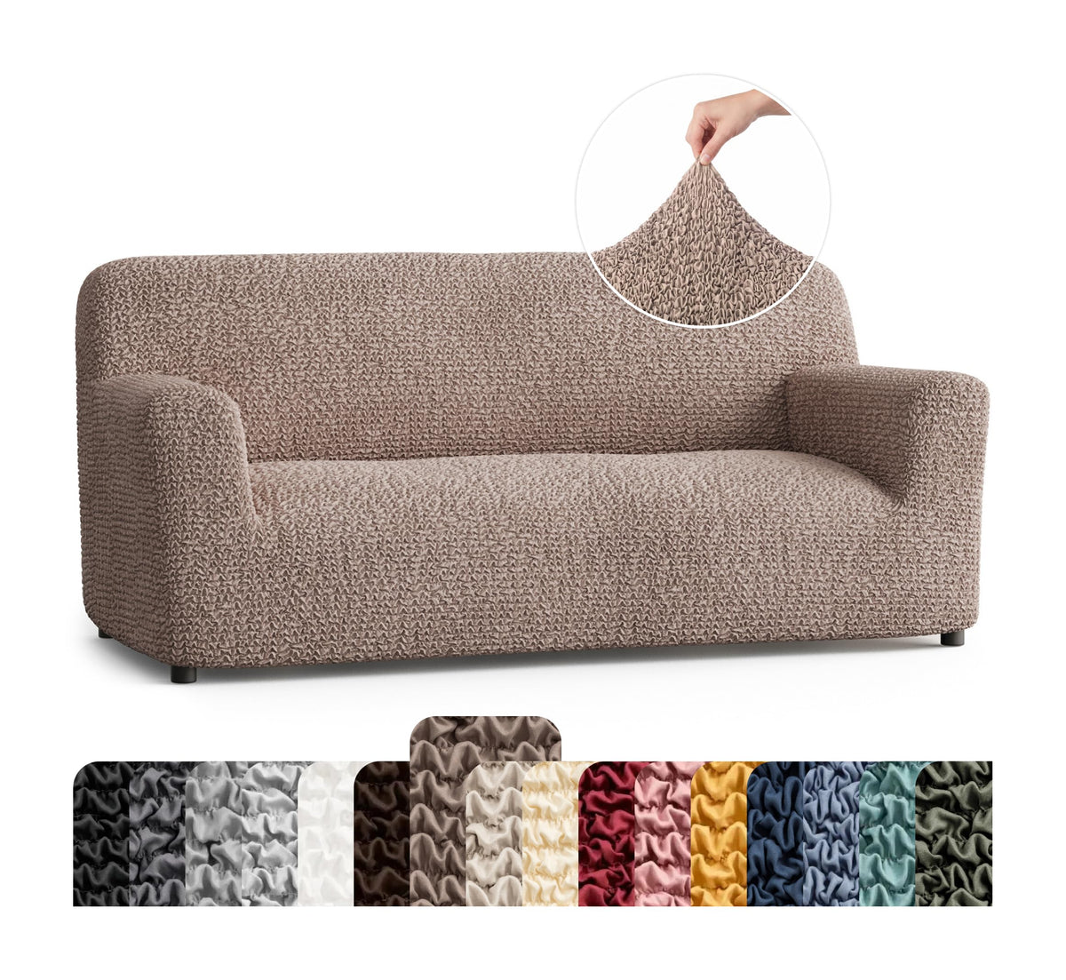 PAULATO Premium Stretch Couch Covers for Sofa - Sofa Chair Cover Washable, Dogs & Pets Friendly - Elastic Polyester Loveseat Slipcovers - Non-Slip Love Seat Couch Covers - Moss Green (64"-85" Wide)
