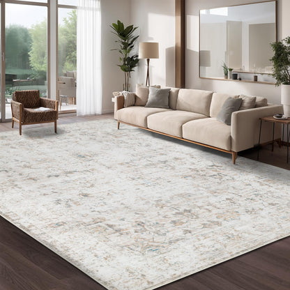 Washable 8×10 Area Rug for Living Room Grey