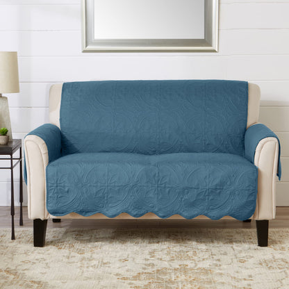Great Bay Home Reversible Patchwork Sofa Cover - Washable Slipcover Furniture Protector with Elastic Straps - Perfect for Kids & Pets - Box-Stitched Detail (Taupe)