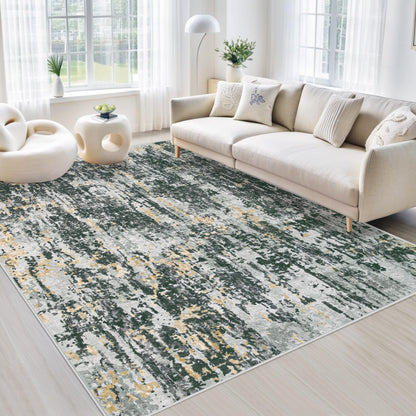 Area Rugs 6x9 Living Room: Washable Rug Modern Abstract Large Rug Soft Non Slip Neutral Rugs Stain Resistant Indoor Carpet for Bedroom Kitchen Dining Room Table Nursery Home Office Rugs(Beige,6'x9')