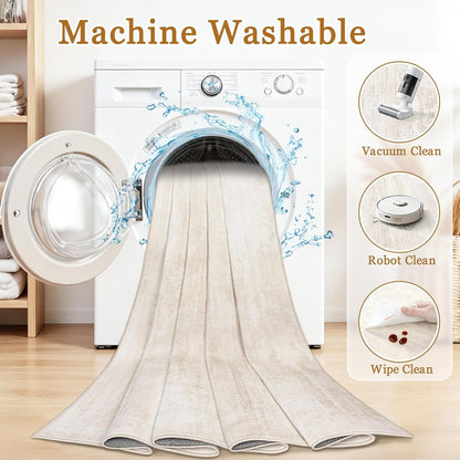Tosuoka Washable Rug 8x10 Area Rugs for Living Room, Beige Cream Abstract
