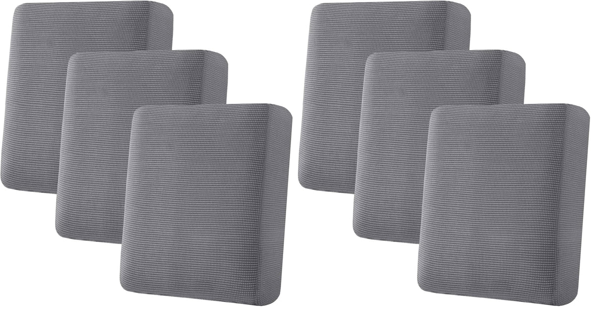 H.VERSAILTEX Super Stretch Individual Seat Cushion Covers - Sofa & Couch Cushion Slipcover Sets - Thick Jacquard Textured Twill Fabric (3 Piece, Island Fossi)
