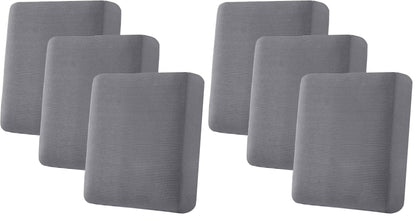 H.VERSAILTEX Super Stretch Individual Seat Cushion Covers Sofa Covers Couch Cushion Cover Slipcover Sets Thick Jacquard Textured Twill Fabric (3 Piece Sofa Cushion Covers, Grey)