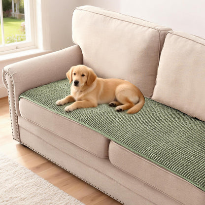 H.VERSAILTEX Plush Chenille Dog Bed Cover Thick Soft Sofa Cover for 3 Cushion Couch Anti Slip Couch Cover Furniture Protector for Dog, Pet, Cat (35" x 82", Ivory)