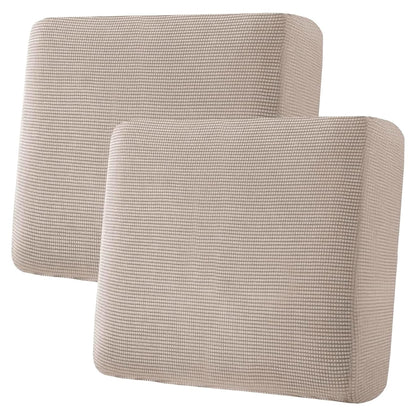 H.VERSAILTEX Super Stretch Individual Seat Cushion Covers - Sofa & Couch Cushion Slipcover Sets - Thick Jacquard Textured Twill Fabric (3 Piece, Island Fossi)