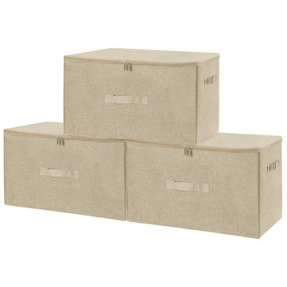 ANMINY Fabric Storage Bins with Zipper Lids, 15"x10"x6", Gray, 1 PCS
