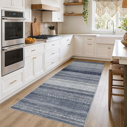 Nakagishi 10X14 Area Rugs for Living Room: Washable Modern Abstract Rug with Non-Slip Silicone Backing Low Pile Soft Carpet for Bedroom & Dining Decor Ideal for Families with Kids and Pets-Brown