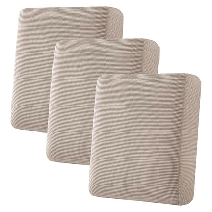 H.VERSAILTEX Super Stretch Individual Seat Cushion Covers - Sofa & Couch Cushion Slipcover Sets - Thick Jacquard Textured Twill Fabric (3 Piece, Island Fossi)