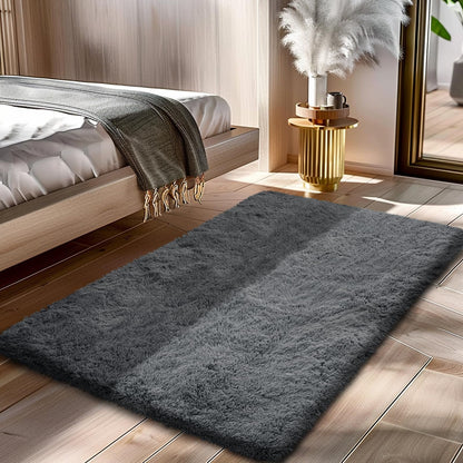 Beige 8x10 Area Rugs for Living Room, Fluffy Shag Rug Large Bedroom Carpet