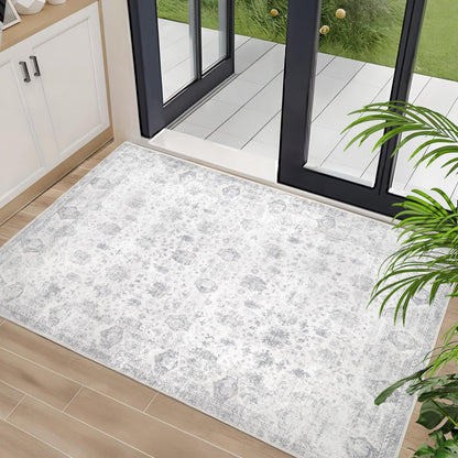Washable 8×10 Area Rug for Living Room Grey